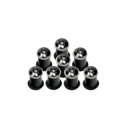 Bike-It Kuipbouten + Moeren en Rubbers (8 sets) - Black
