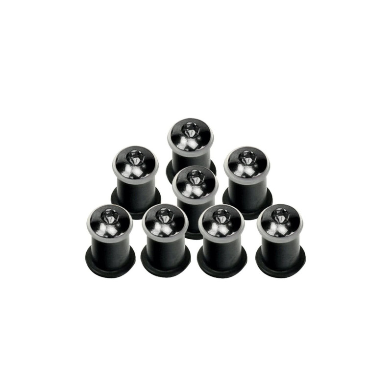 Bike-It Kuipbouten + Moeren en Rubbers (8 sets) - Zwart