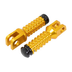 Biketek Voetsteunen + Slider Voorzijde/Passagier SU11F | Goud | Suzuki GSX/GSX-R/SV/TL & Yamaha YFM