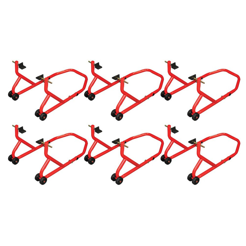 Biketek Paddockstand Series 3 Achterzijde 6 stuks | Rood
