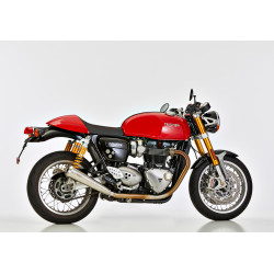Shark Uitlaat Retro | Zilver | Triumph Speed Twin 1200 & Thruxton/R
