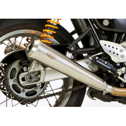 Shark Uitlaat + Katalysator Retro | Zilver | Triumph Bonneville 865 T100