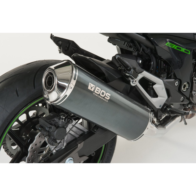 BOS Uitlaat Oval 120 | Carbon | Kawasaki Z800