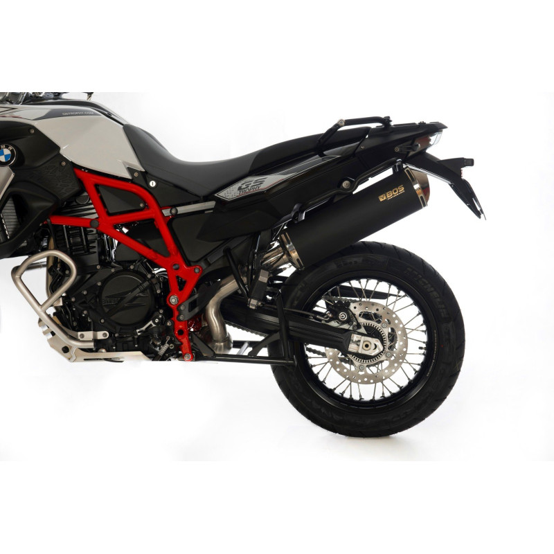 BOS Uitlaat Oval 120 Black Edition | Zwart | BMW F650GS/F700GS/F800GS & Honda CB400F