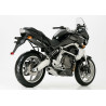 Hurric Uitlaat Rac1 | Glans zilver | Kawasaki ER-6f/ER-6n & Versys 650