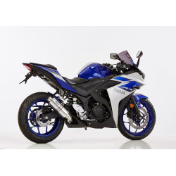 Hurric Uitlaat Supersport | Glans zilver | Yamaha MT03 & YZF R3
