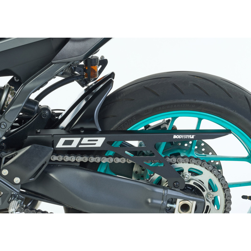 Bodystyle Hugger Achterzijde + Kettingbeschermer (alu) | Zwart/Grijs | Yamaha MT-09