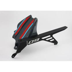 Bodystyle Hugger Achterzijde + Kettingbeschermer (alu) | Grijs/Rood | Yamaha MT-09/SP