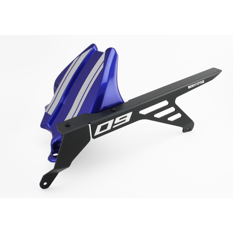 Bodystyle Hugger Achterzijde + Kettingbeschermer (alu) | Grijs/Blauw | Yamaha MT-09