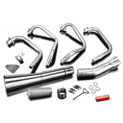 Delkevic Exhaust System 4-1 Classic Megaphone | Silver | Honda CB650/CB650C