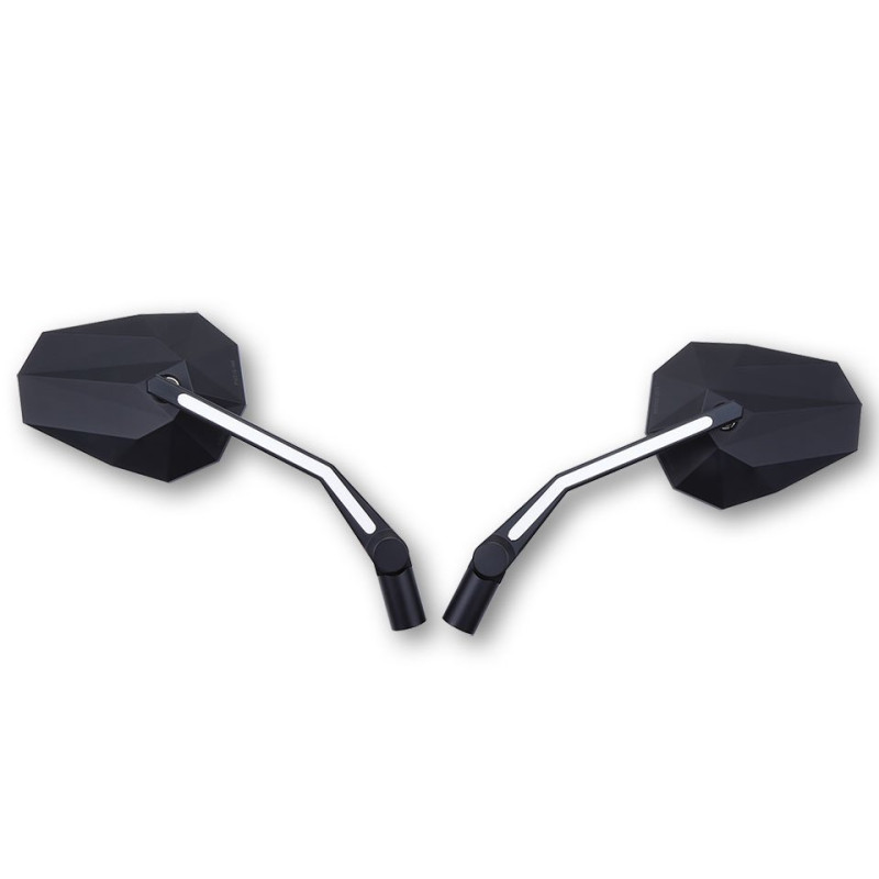 Highsider Spiegels + Positielichten LED Stealth-X3 | Zwart