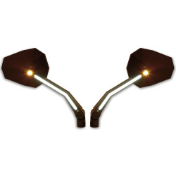 Highsider Spiegels + Knipperlichten/Positielichten LED Stealth-X4 | Zwart