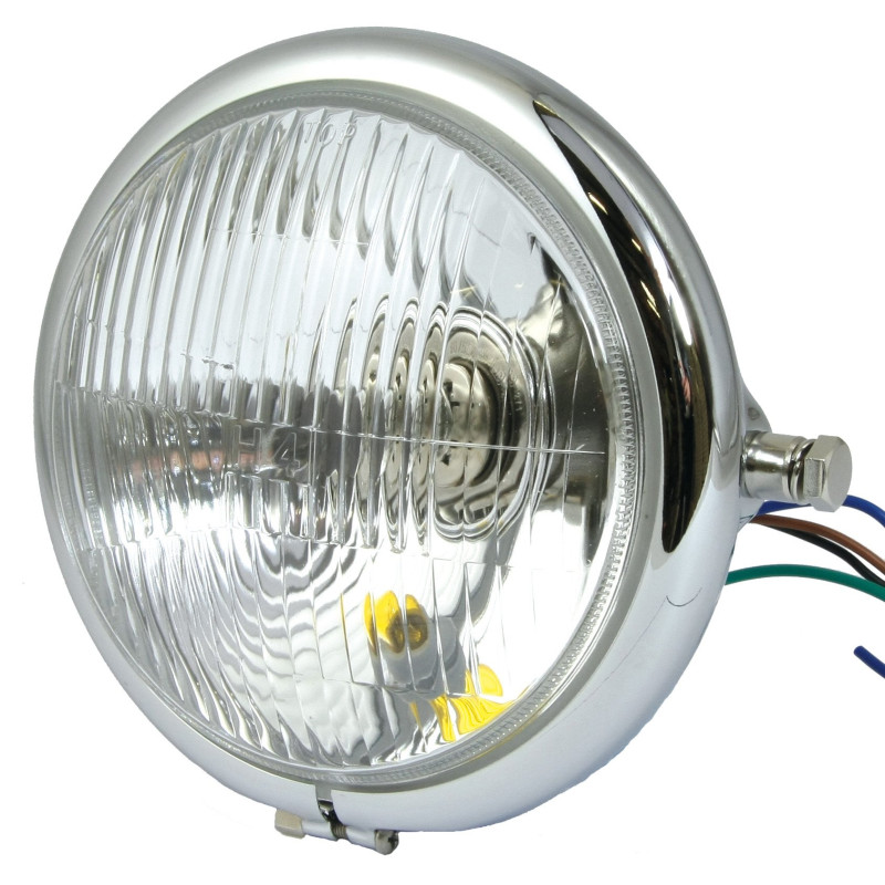 Bike-It Koplamp UK H4 5,75" Bates Style | Chroom