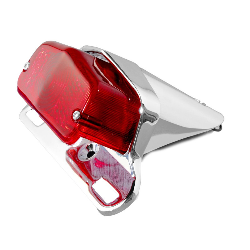 Bike-It Achterlicht + Kentekenhouder Lucas | Rood/Chroom