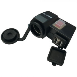 Bike-It Sigaretten Plug 12V Opbouw (2x USB) | Zwart