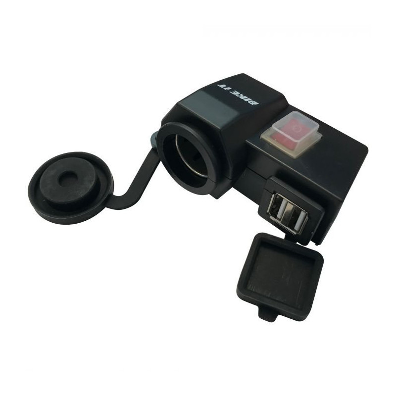 Bike-It Sigaretten Plug 12V Opbouw (2x USB) | Zwart