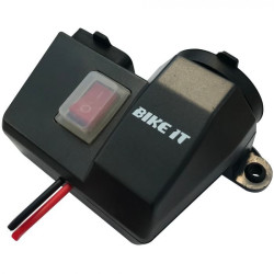 Bike-It Sigaretten Plug 12V Opbouw (2x USB) | Zwart