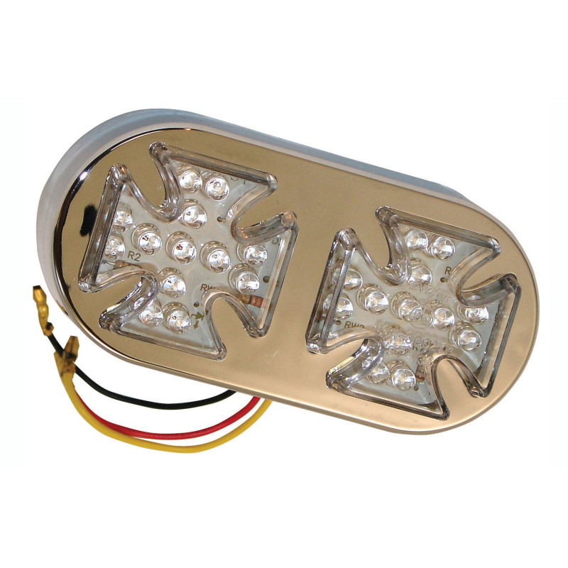 Bike-It Achterlicht LED Twin Maltese Cross | Chroom