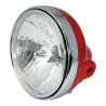 Bike-It Headlight 25/25W 7" Round - Rood