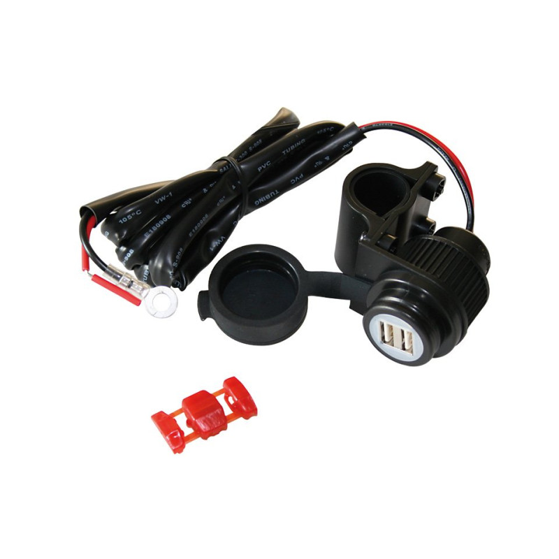 TechLine USB ingang 12V Stuur Dubbel 3,3A | Zwart